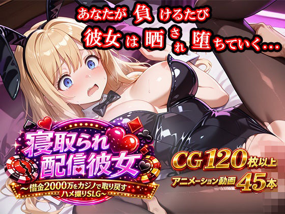 ｜寝取られ配信彼女 〜借金2000万をカジノで取り戻すハメ撮りSLG〜❤ノワールワークス
